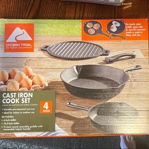 Ozark Trail Gray Cast Iron Cookware Set.   New in sealed box